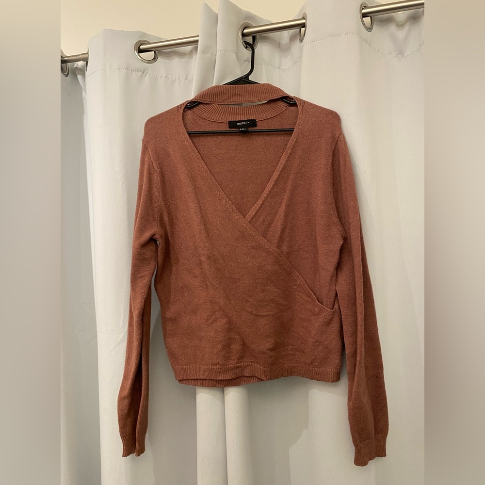 brown crop sweater